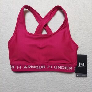 Under Armour Crossback Mid Bra Womens Medium Pink NWT 1361034-681 Sports Bra